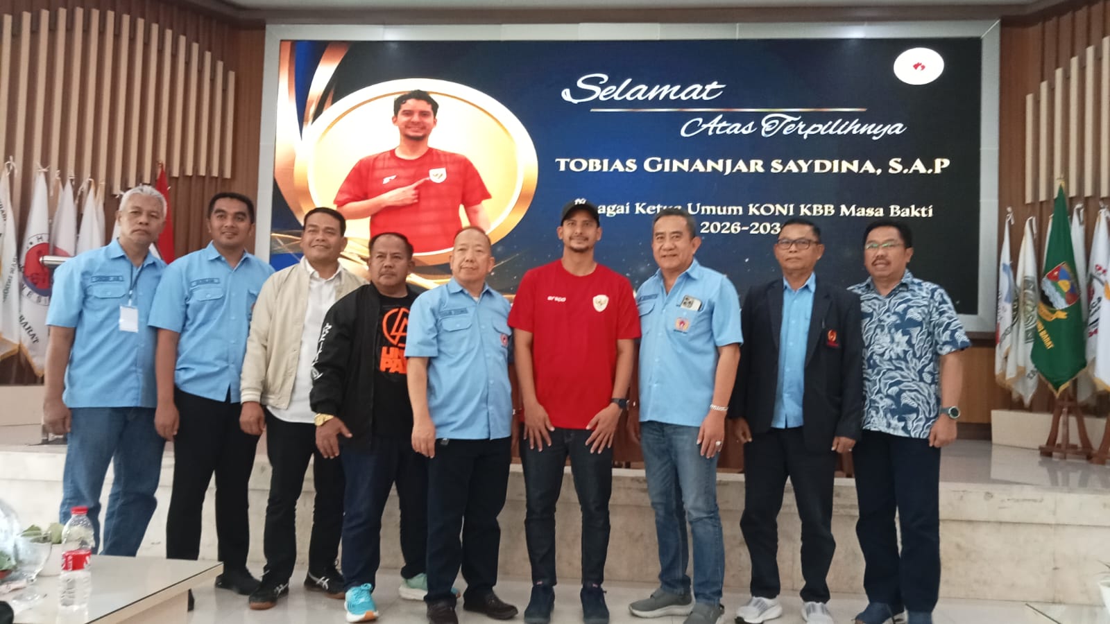 Moment foto bersama Ketua Umum KONI KBB Tibias Ginanjar Sayidina. ft ist